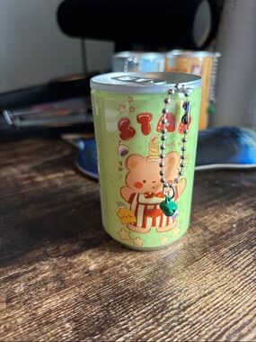 Travel Wet Wipes Cute Bear Keychain Can Charm in Light Green